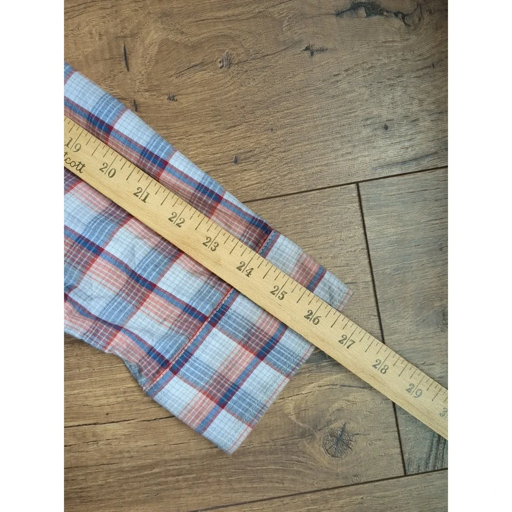 The North Face Shirt Mens 2XL Tan Red‎ Plaid Long Sleeve Button Down Outdoors